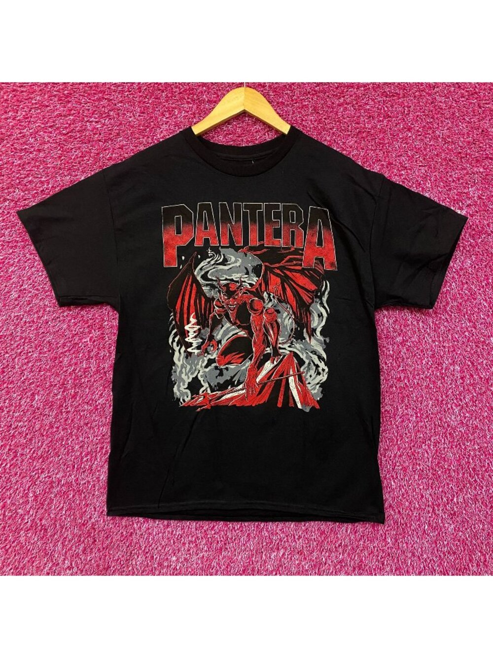 Pantera Cowboys From Hell Devil Smoking Metal Band T-Shirt Large